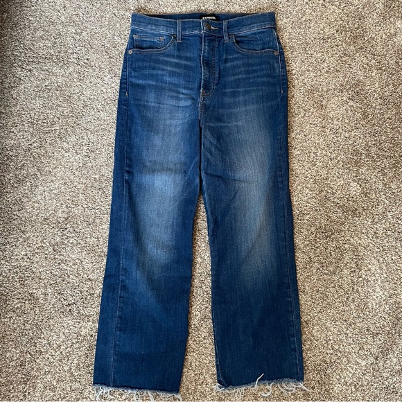 Express Straight Leg Super High Rise Jeans - Picture 1 of 4